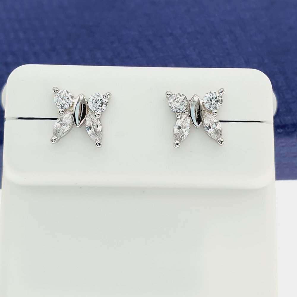 925 Sterling Silver CZ Stud Earrings for Women/Girl, US925P1256